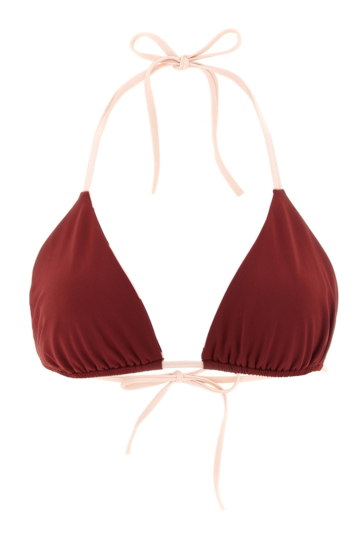 fendis triangle bikini top defines the codes of luxury beachwear through a high