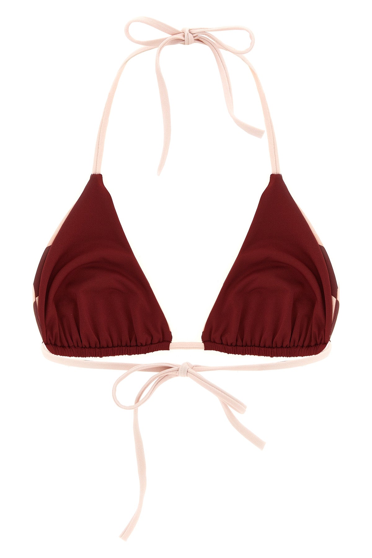 fendis triangle bikini top defines the codes of luxury beachwear through a high