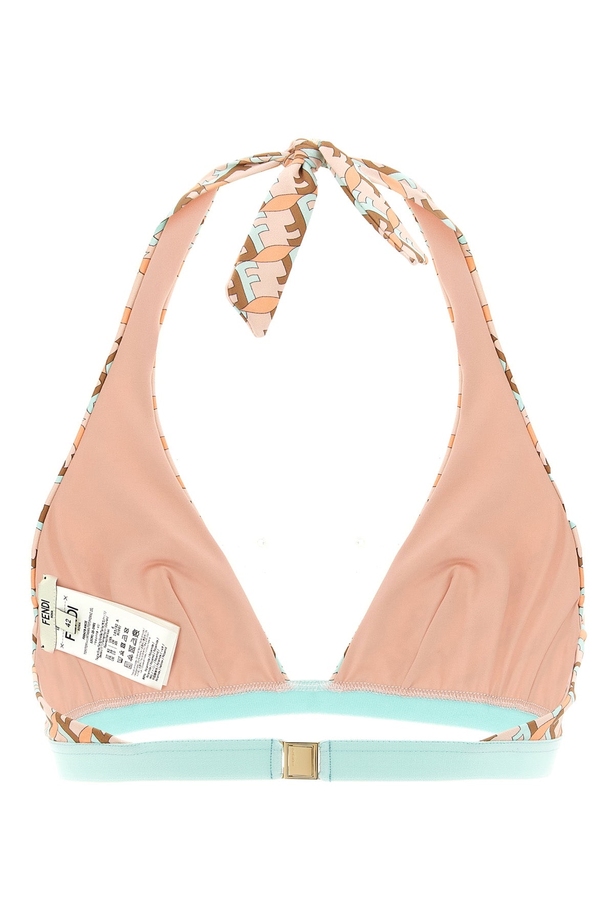 the fendi bikini top redefines beachwear aesthetics through a triangle silhouett
