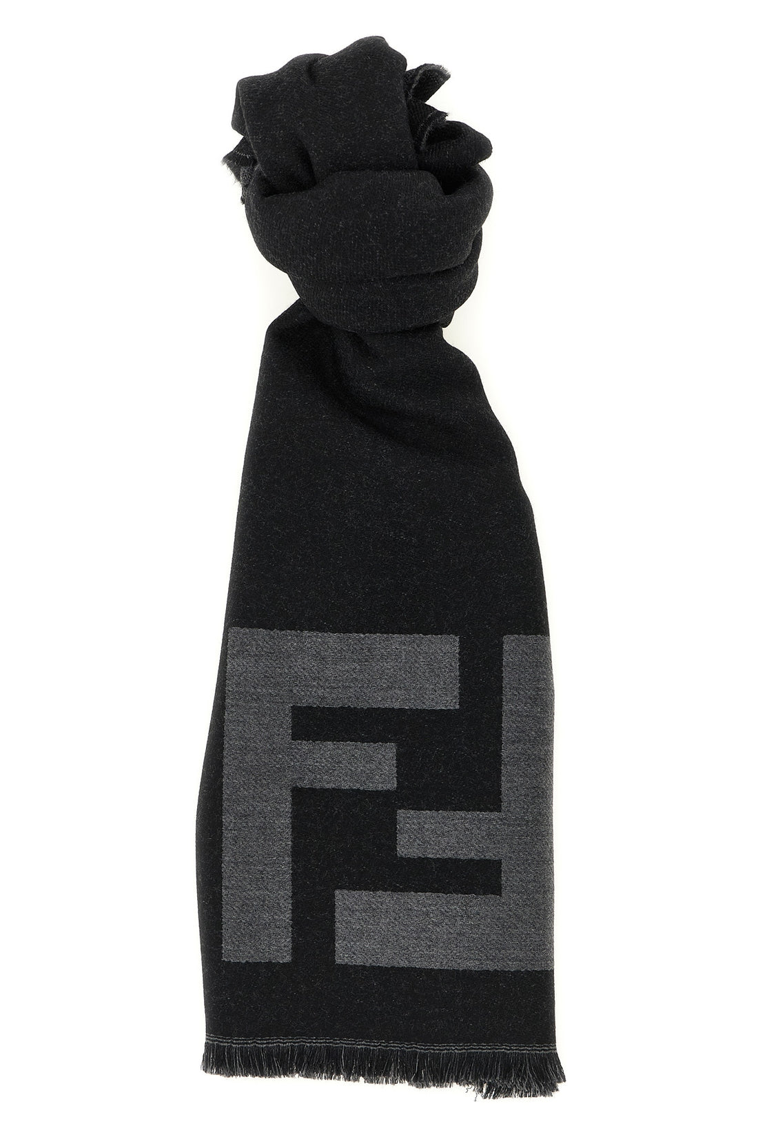 FENDI OS fine wool jacquard scarf