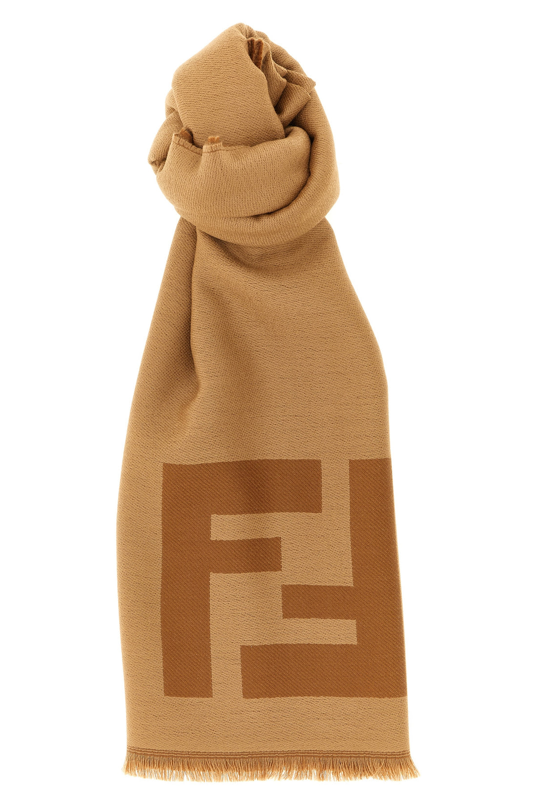 FENDI OS two-tone jacquard scarf of fine soft wool