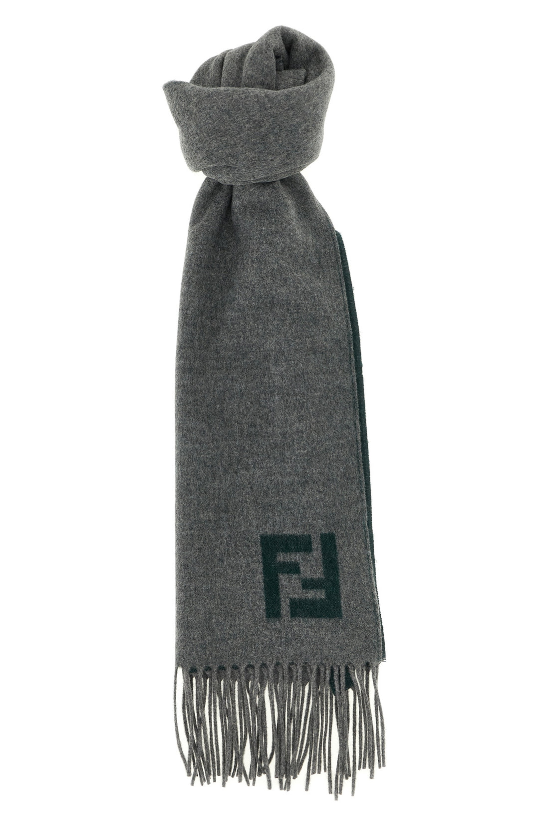 FENDI OS double-sided scarf in a fine wool and cashmere combination