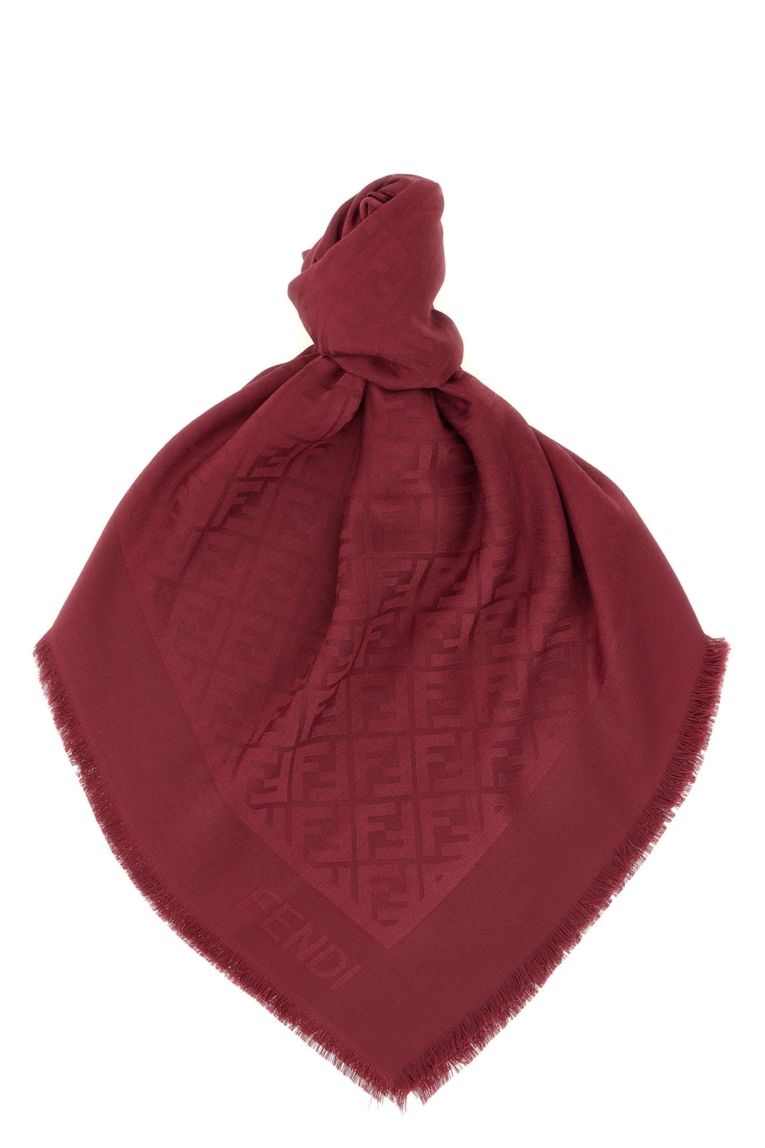 FENDI OS the fendi shawl is distinguished by a square silhouette