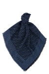 denim-effect cotton and wool blend shawl