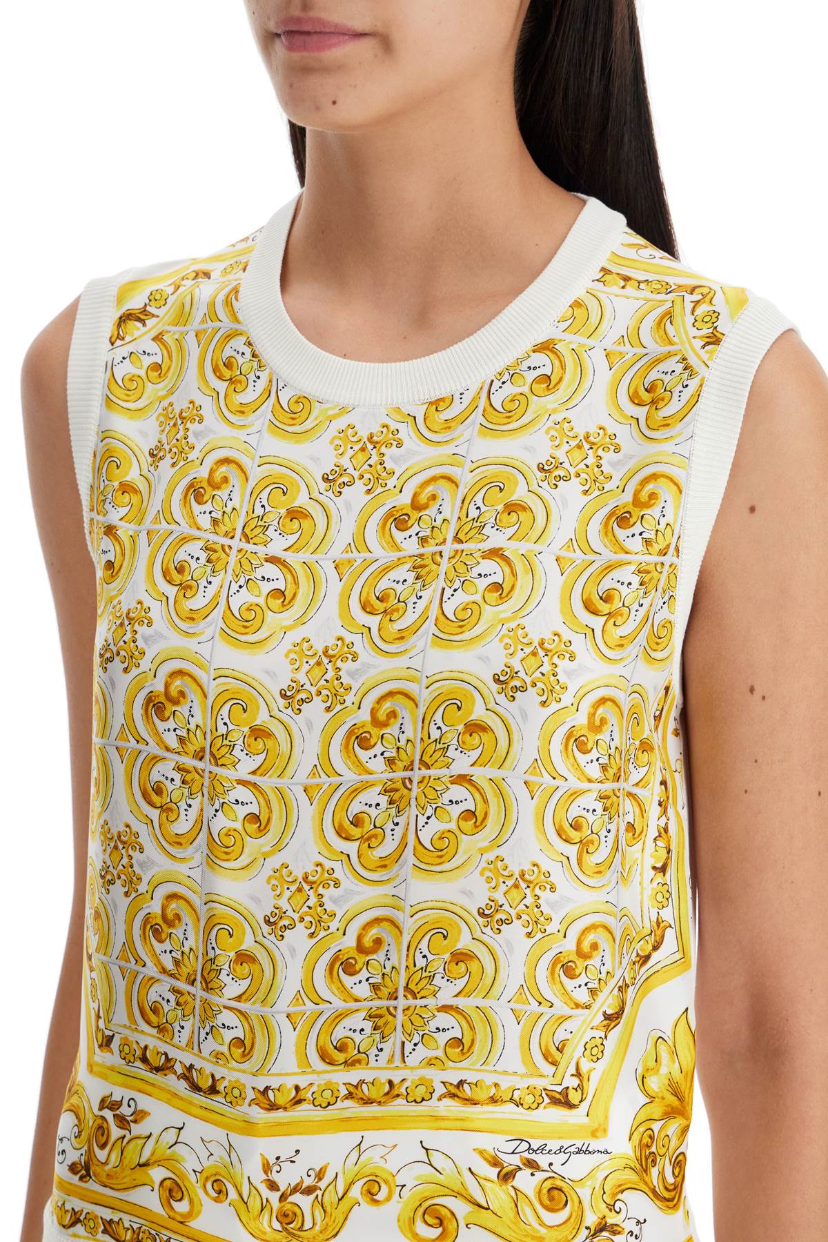 &quot;silk sleeveless top with mai