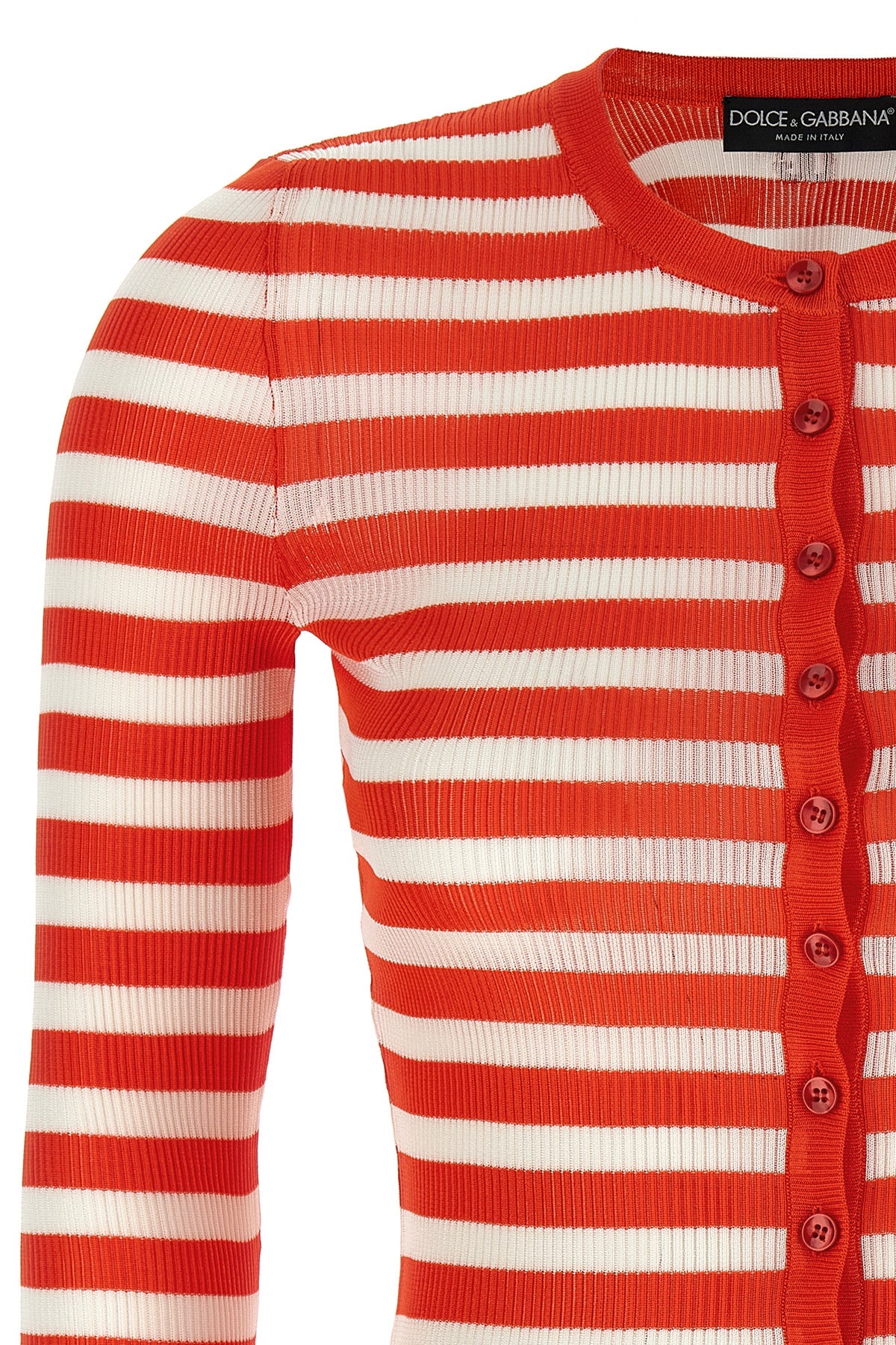 striped stretch viscose cardigan