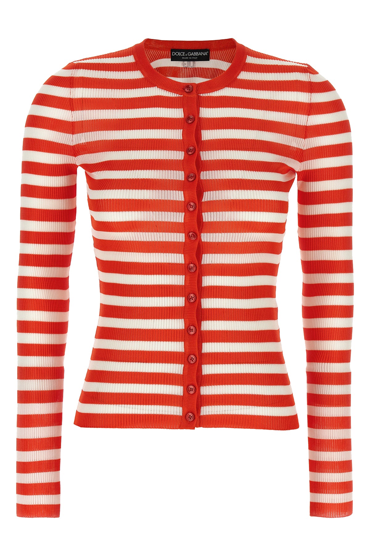 striped stretch viscose cardigan