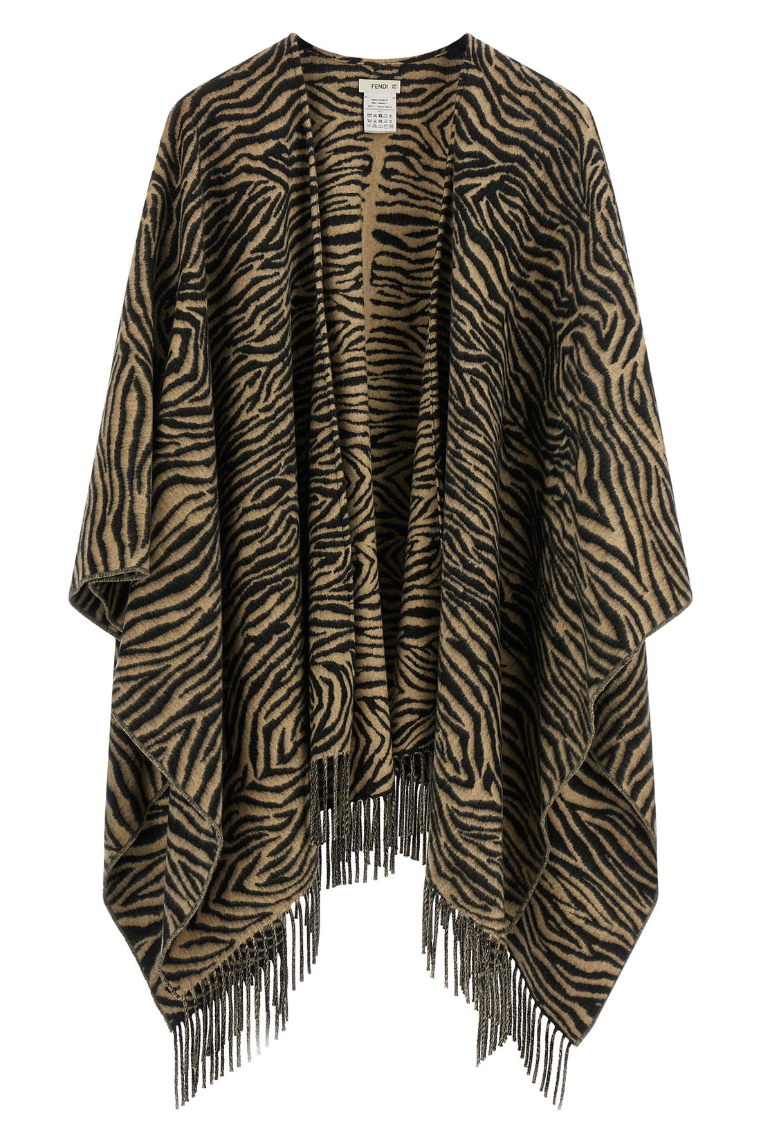 FENDI OS the fendi poncho defines the silhouette through fluid volumes and an open constr