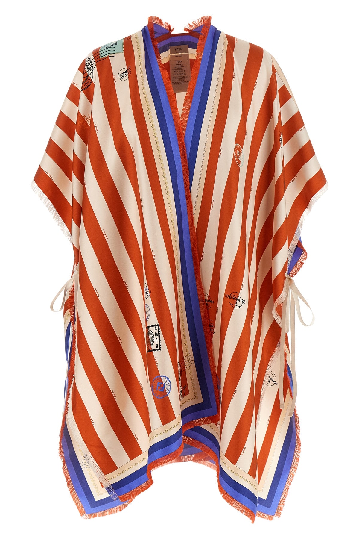 the fendi pure silk poncho stands out for its enveloping and fluid model