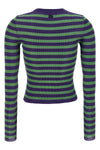 striped stretch viscose ribbed sweater