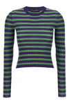 striped stretch viscose ribbed sweater