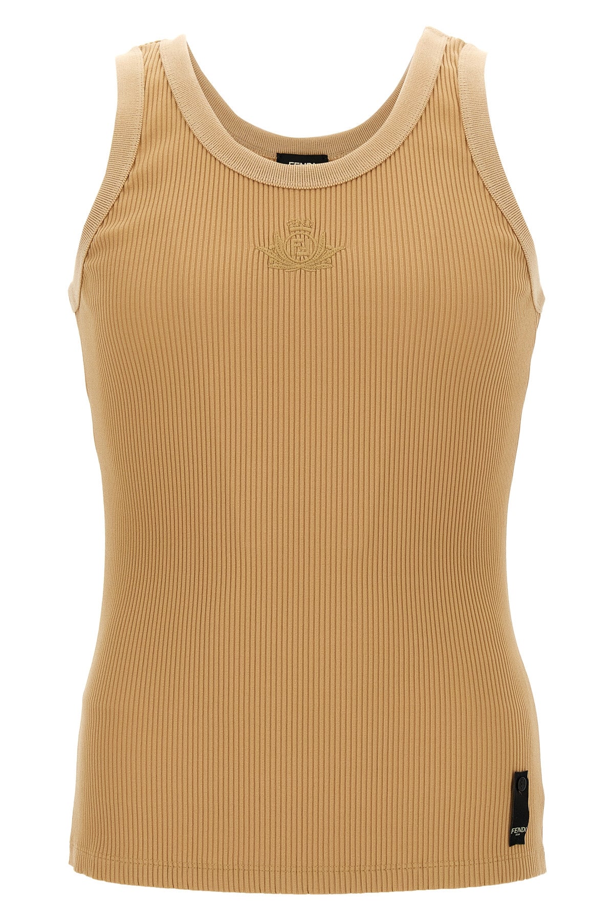 tank top in stretch ribbed fabric