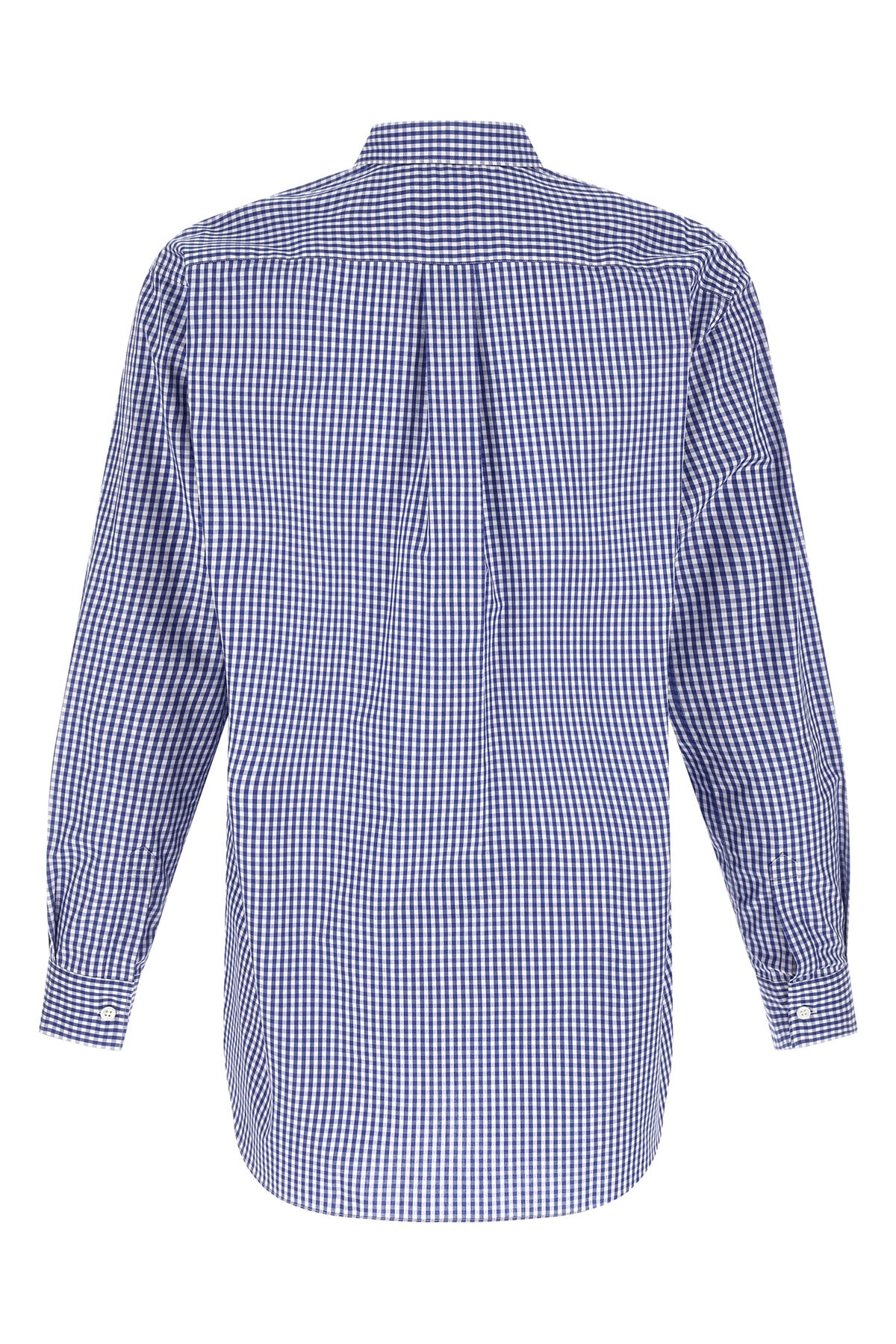 vichy print cotton poplin shirt