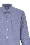 vichy print cotton poplin shirt