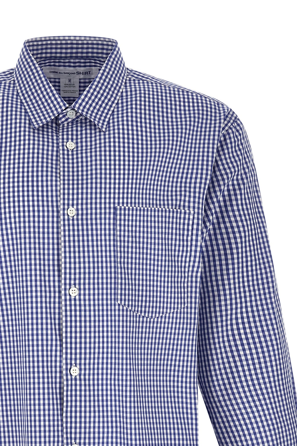 vichy print cotton poplin shirt