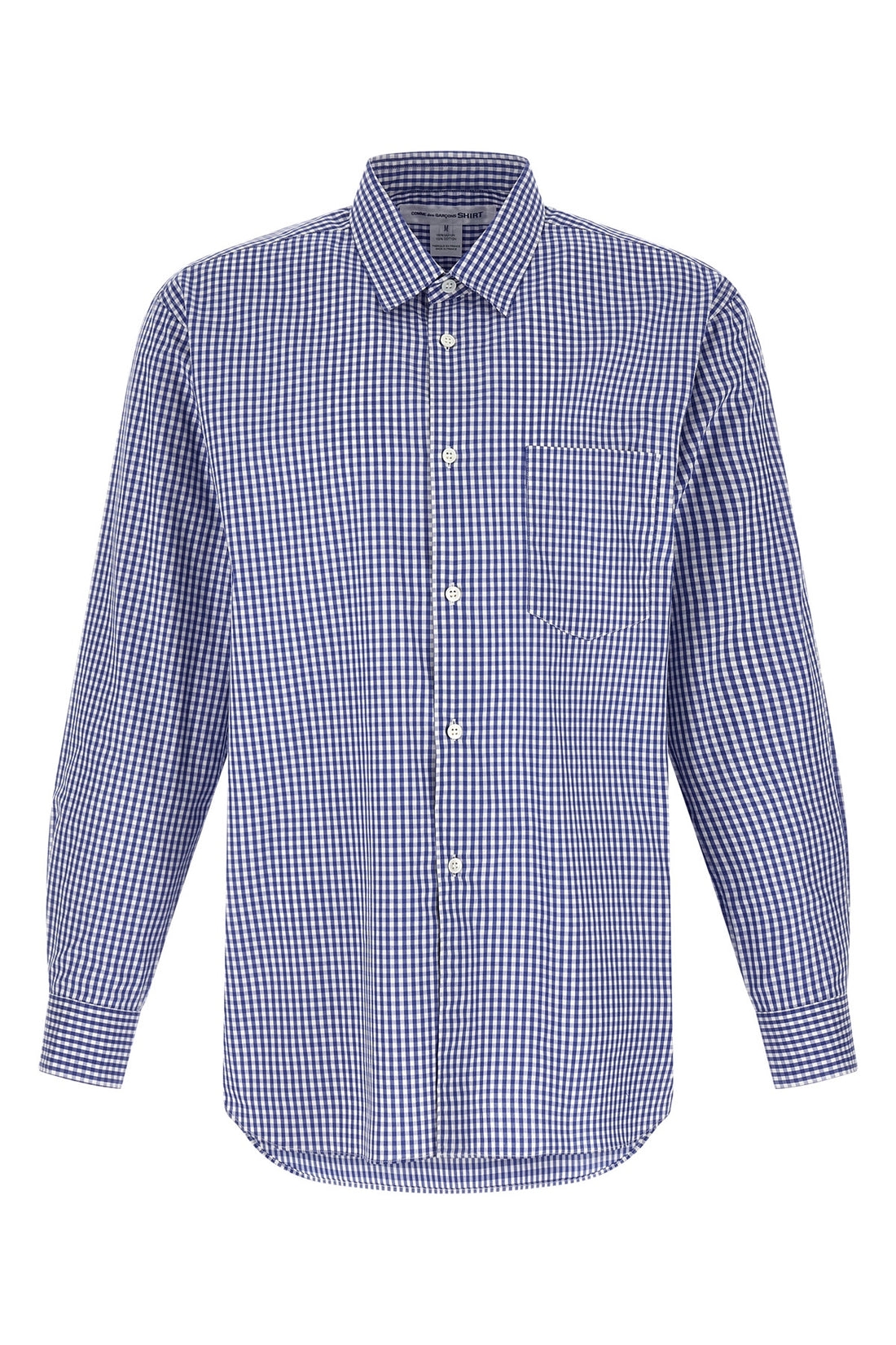 COMME DES GARCONS SHIRT L vichy print cotton poplin shirt