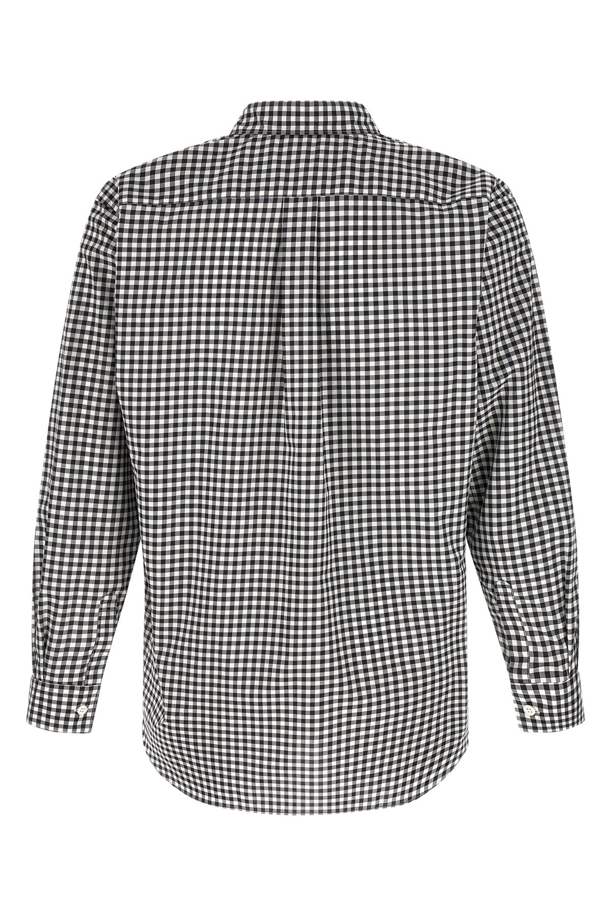 vichy print cotton poplin shirt