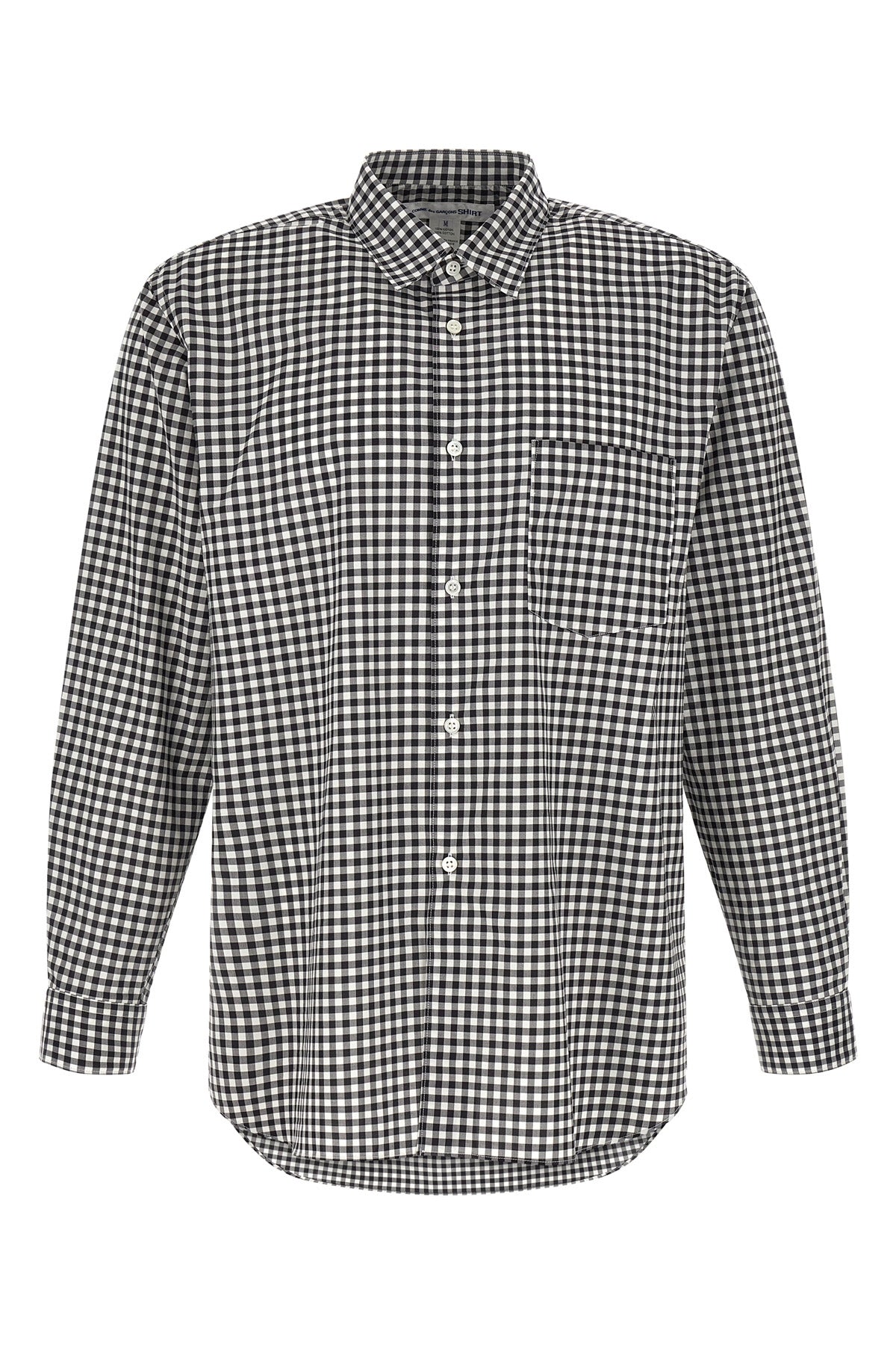 vichy print cotton poplin shirt