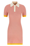 ff jacquard color-block stretch cotton and silk blend minidress