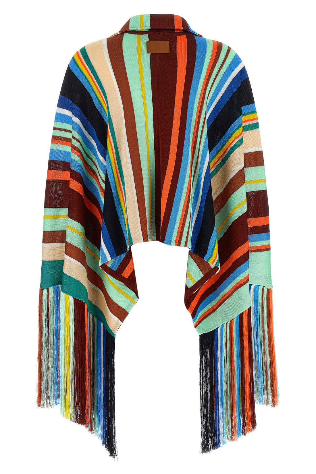 FENDI 42 the fendi striped knit poncho features a fluid model
