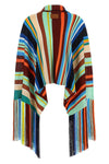 the fendi striped knit poncho features a fluid model