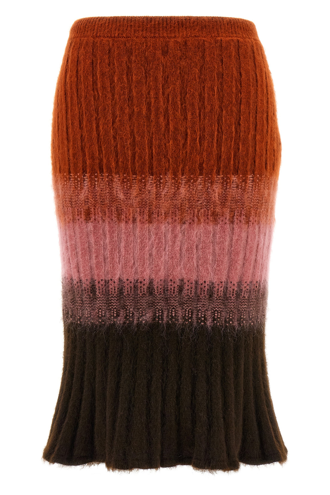FENDI 38 midi skirt in wool and mohair