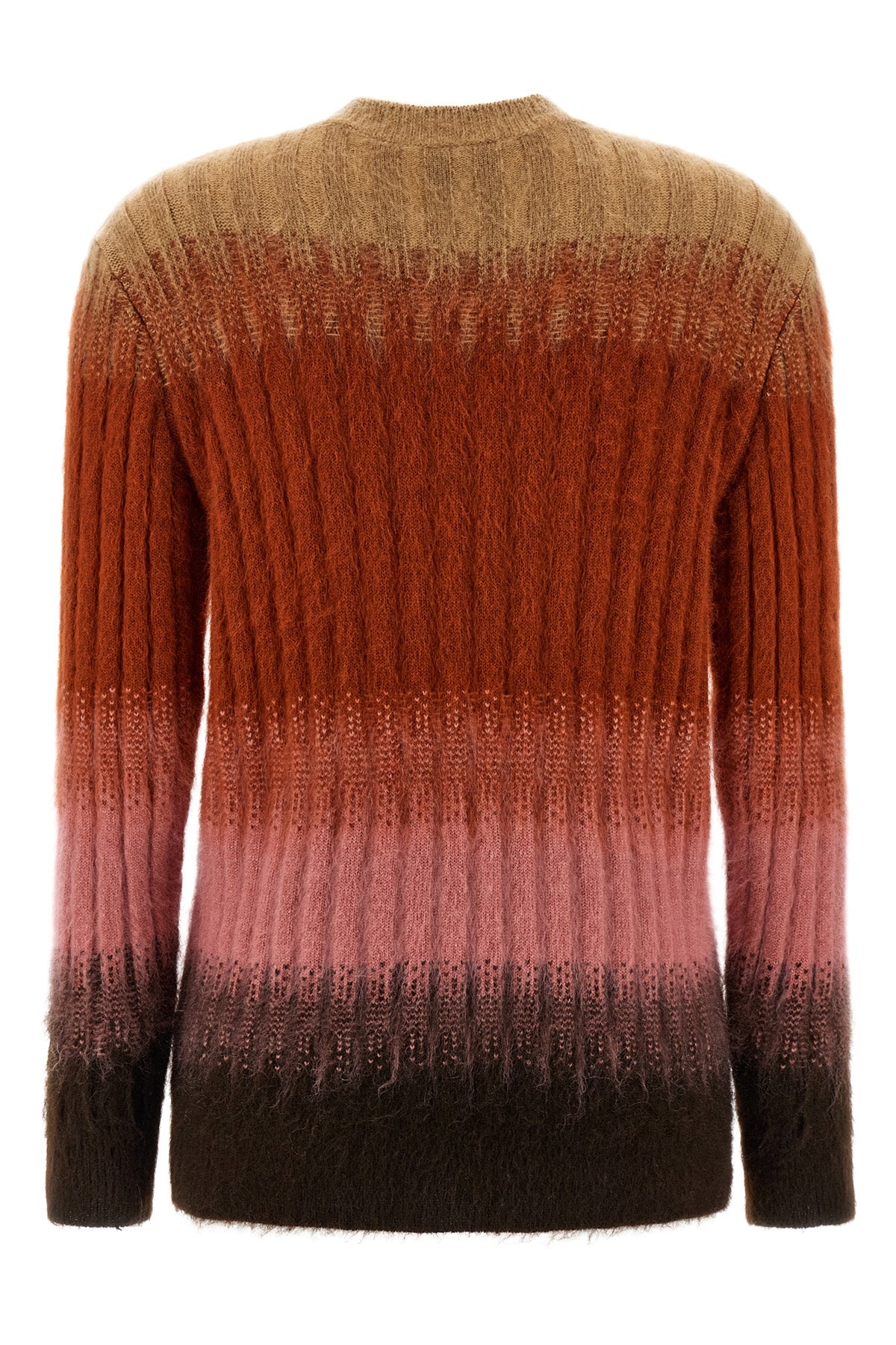 vanisé ribbed knit sweater of mohair blend and dégradé patterned wool