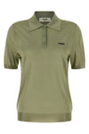 polo shirt in shiny viscose extra fine yarn