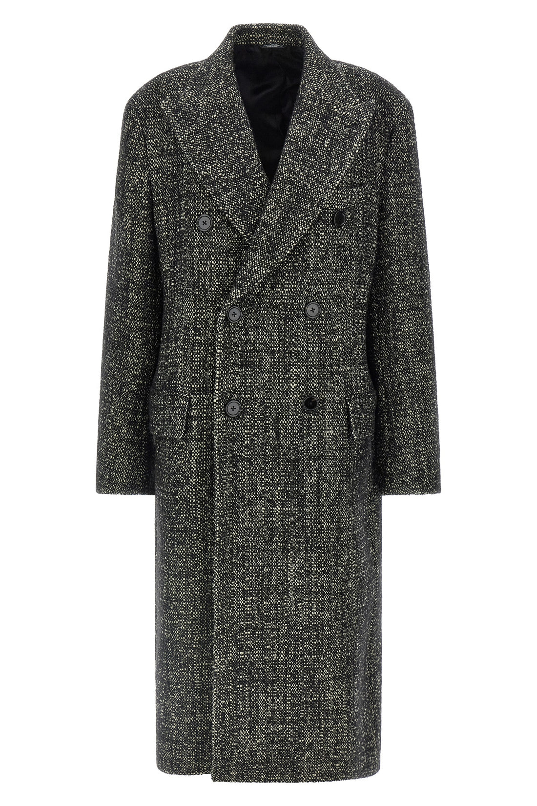 DOLCE &amp; GABBANA 50 two-breasted long coat in wool and cashmere bouclé