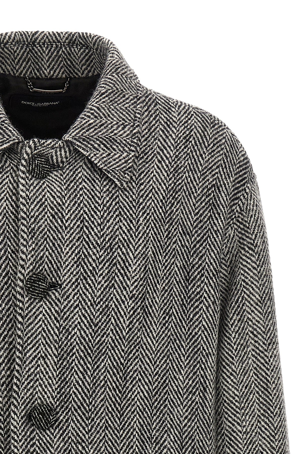 the dolce & gabbana in chevron coat