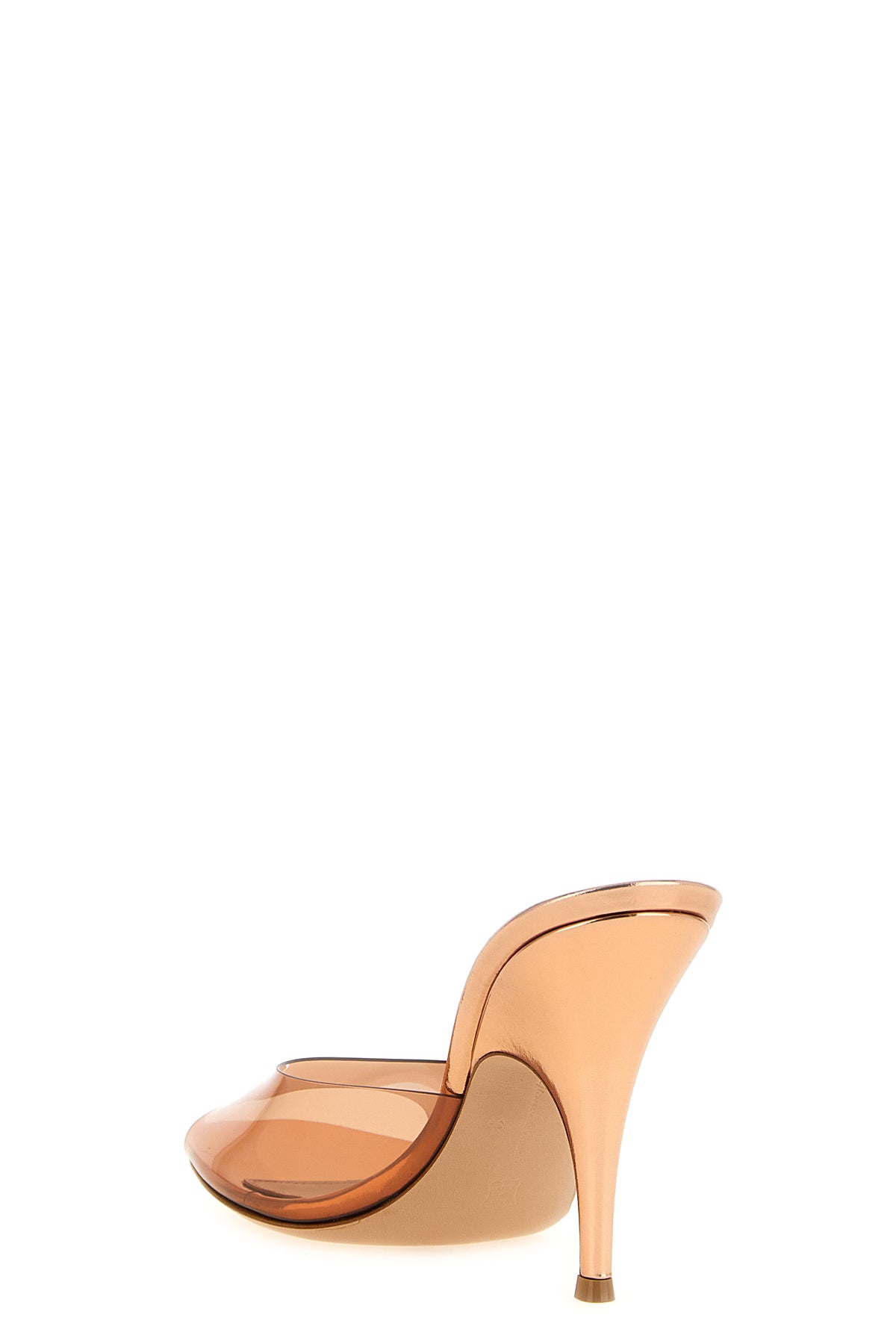 gianvito rossi mule sandals are defined by a sharp contrast of texture and a min