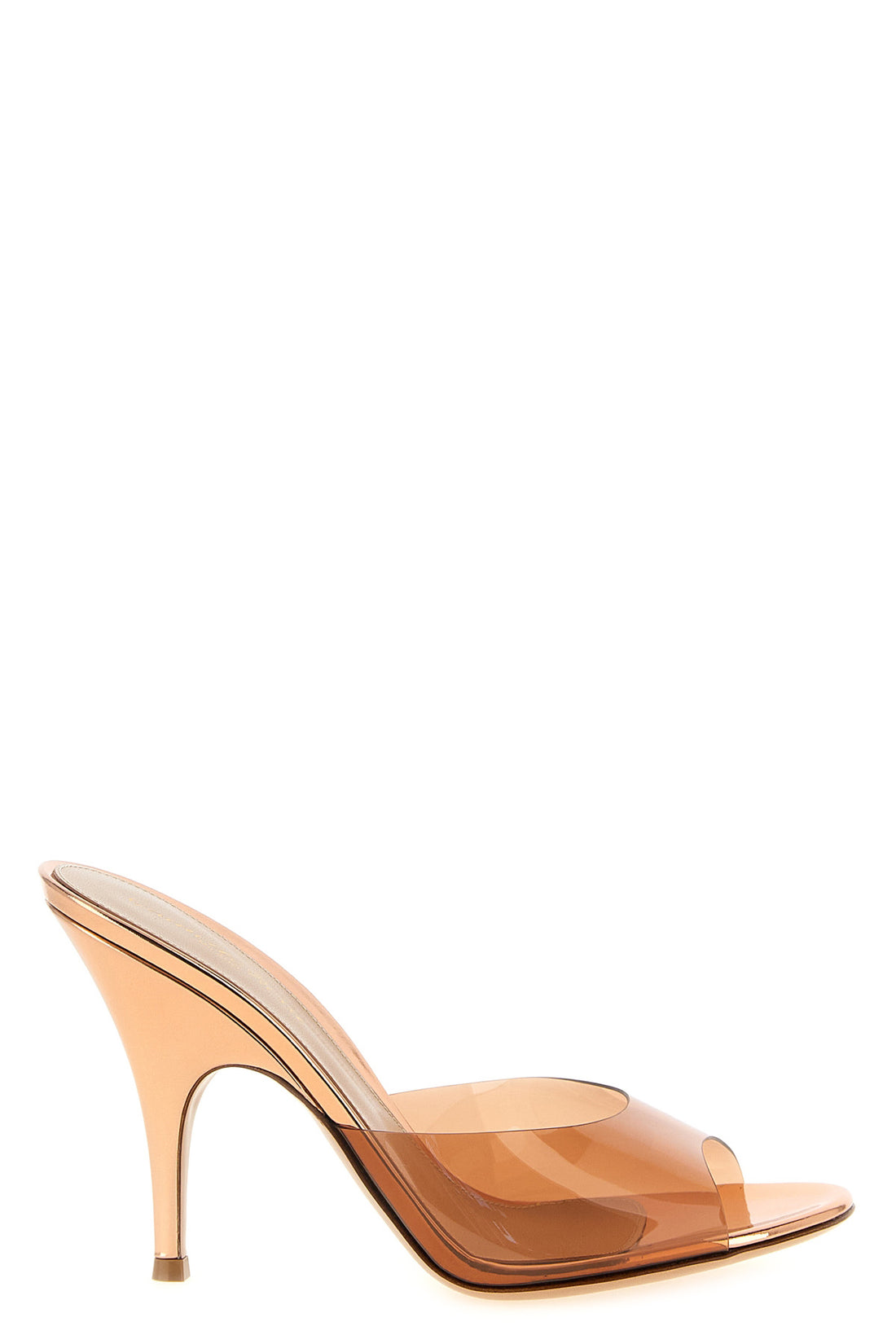GIANVITO ROSSI 37 gianvito rossi mule sandals are defined by a sharp contrast of texture and a min