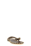 zaira silk nappa leather thong woven