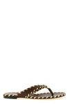 zaira silk nappa leather thong woven