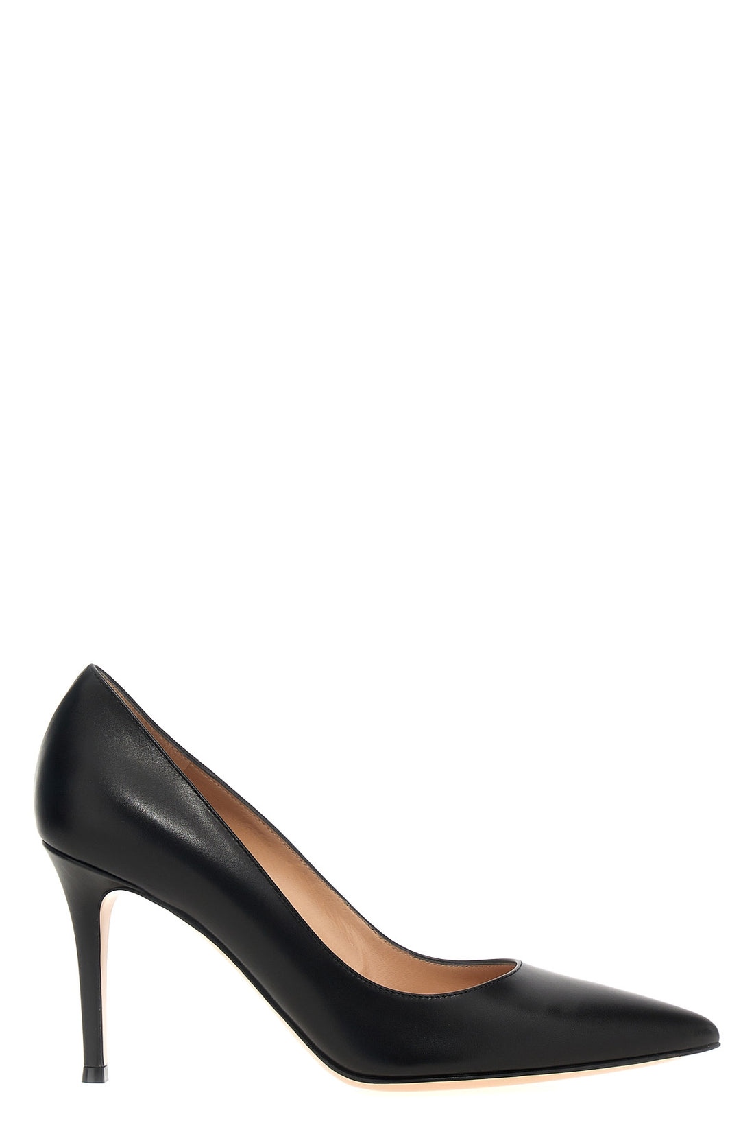 GIANVITO ROSSI 36 black leather pointy toe stiletto heels