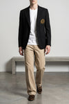 bistretch wool canvas single-breasted blazer