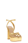 rita metallic nappa leather sandals platform style
