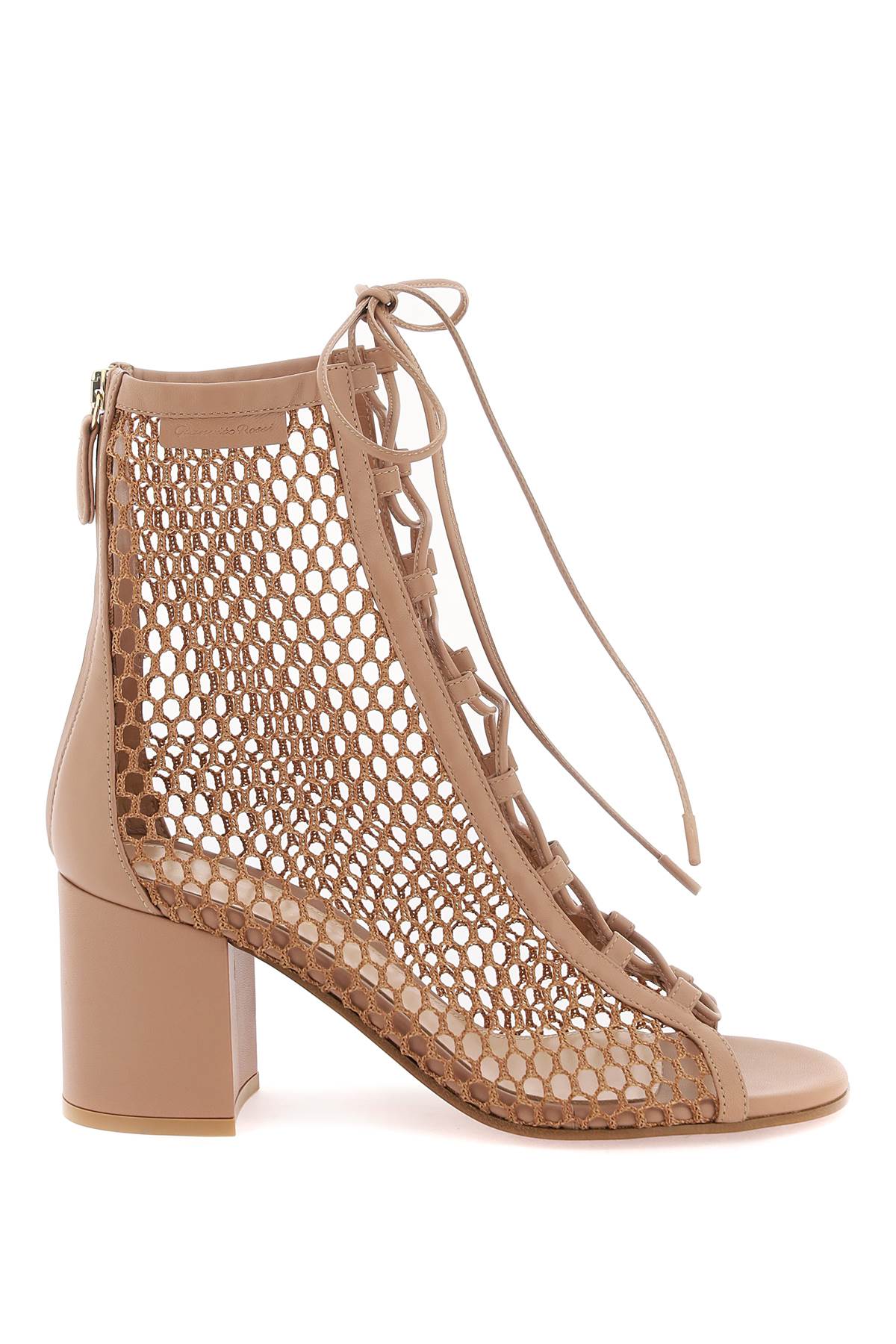 open-toe mesh ankle boots with