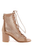 open-toe mesh ankle boots with