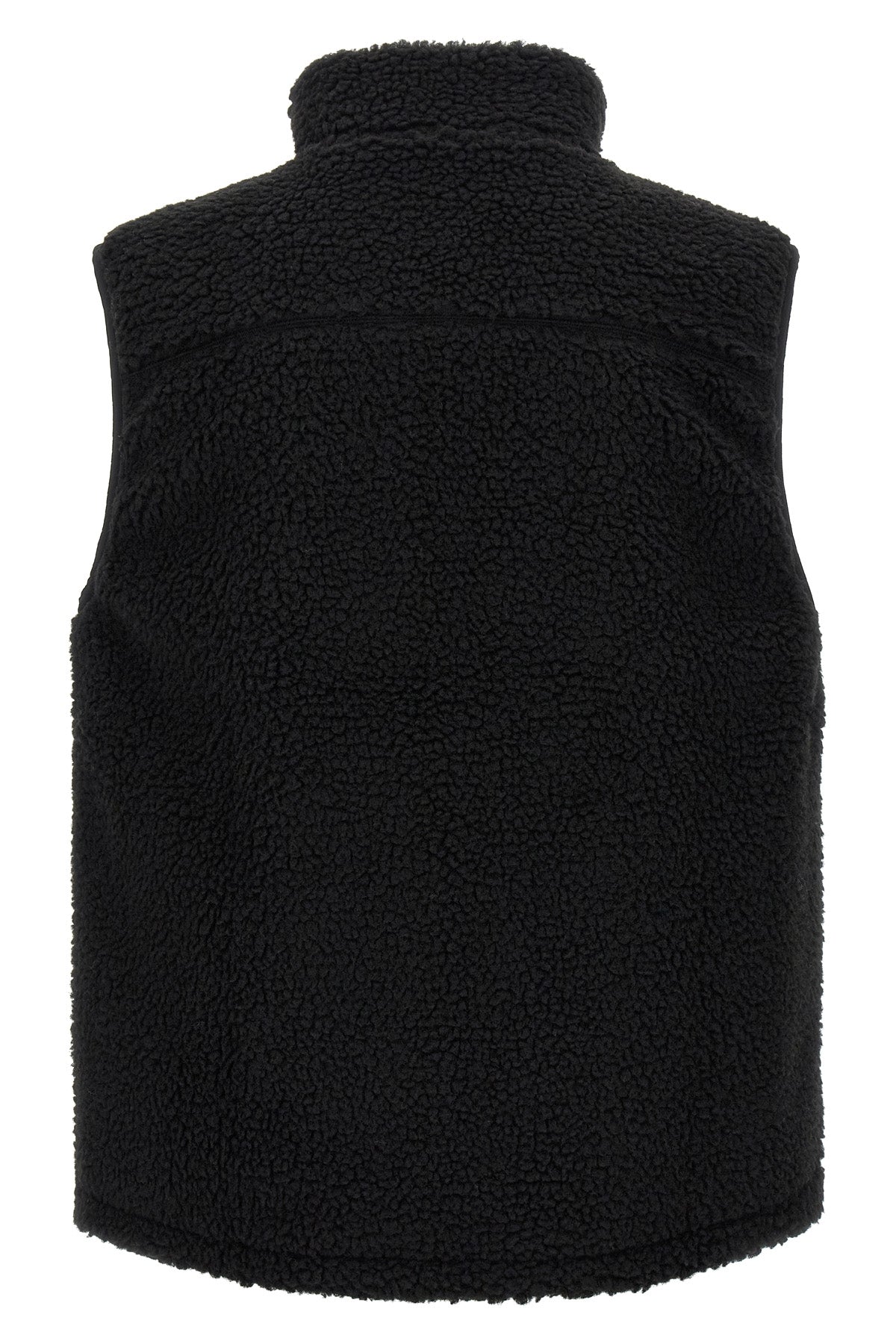 reversible sherpa vest in hard-haired sherpa fleece and high-intensity ripstop