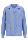 vanity cotton and silk blend canvas shirt froissé patterned in pajamas