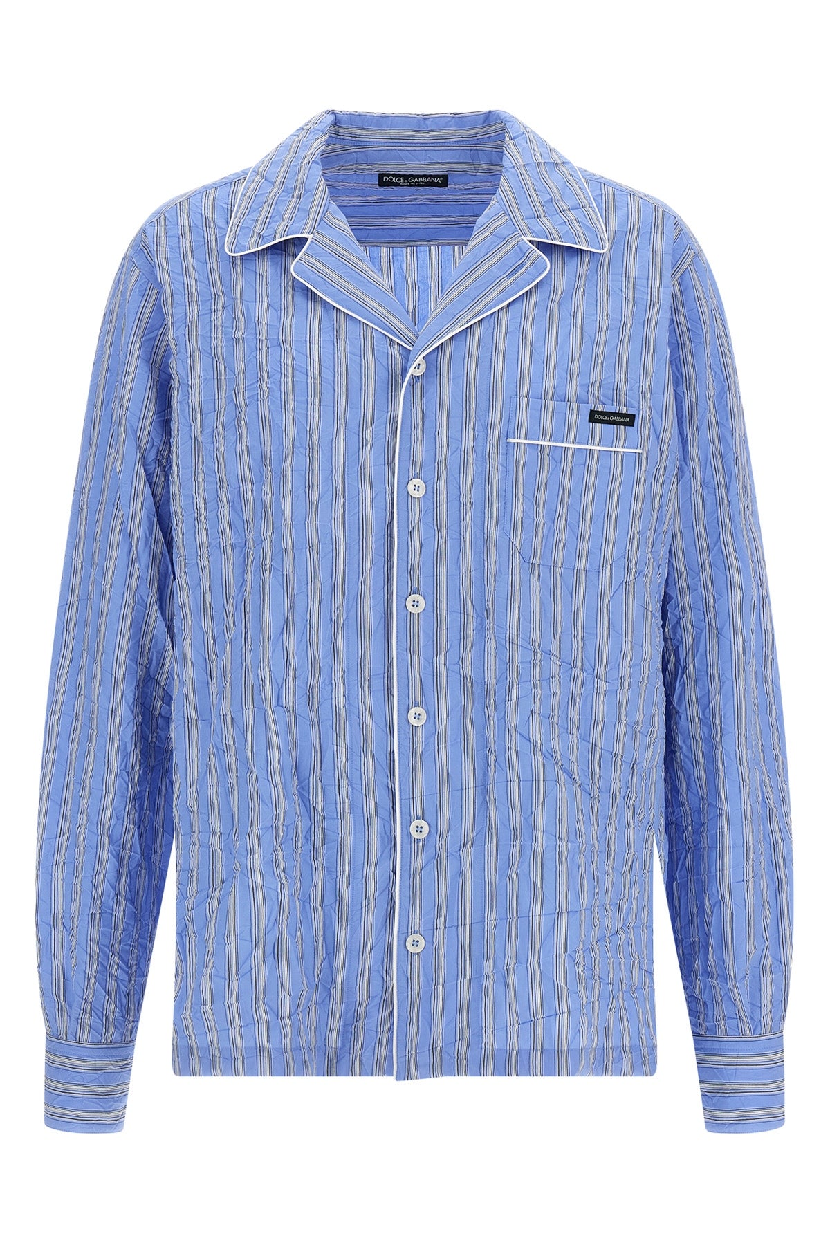 vanity cotton and silk blend canvas shirt froissé patterned in pajamas