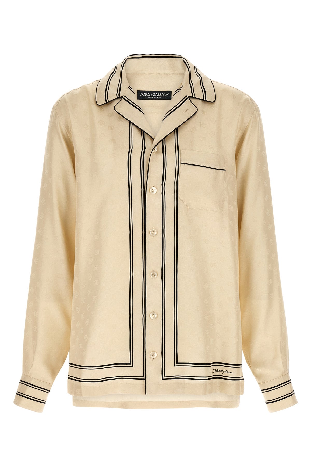 tone-on-tone dg monogram print silk twill shirt
