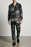 bouquet fiori print jacquard silk twill shirt