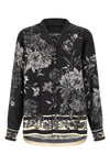 bouquet fiori print jacquard silk twill shirt