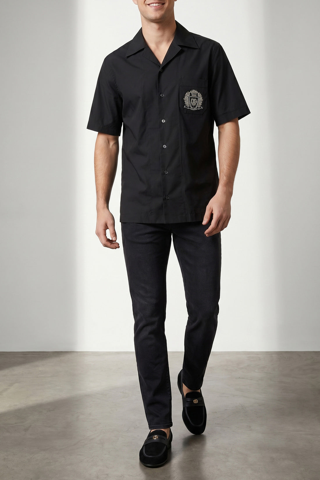 DOLCE &amp; GABBANA 41 cm hawaii cotton poplin shirt