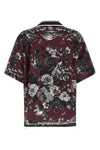 bouquet fiori print jacquard silk twill shirt