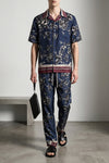 peonie print silk twill shirt