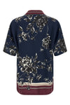 peonie print silk twill shirt