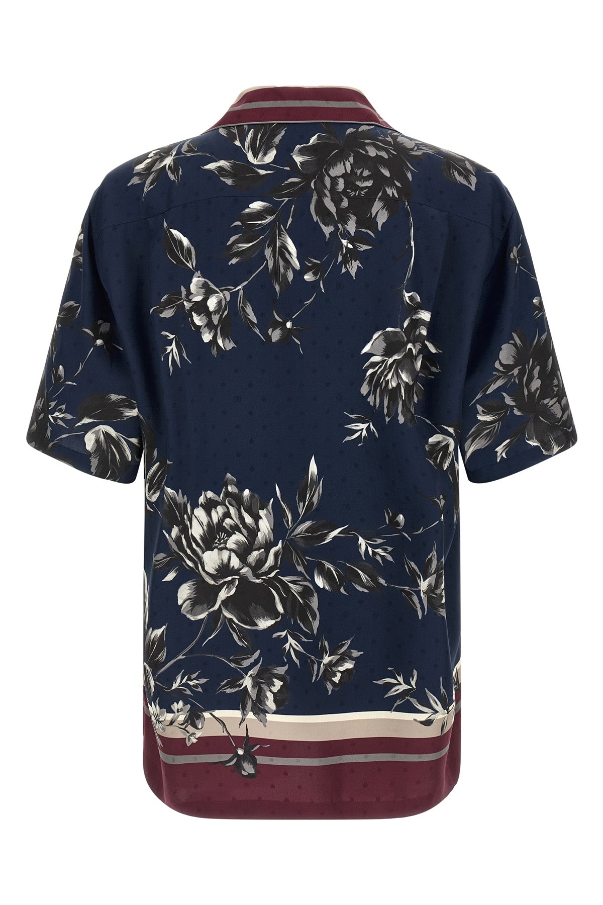 peonie print silk twill shirt